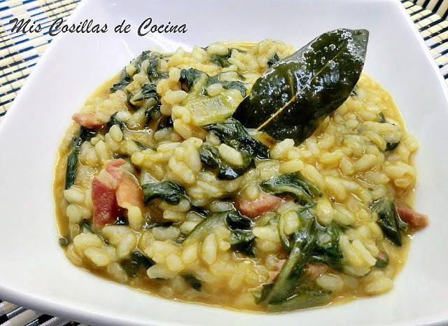 Arroz meloso con acelgas y jamón