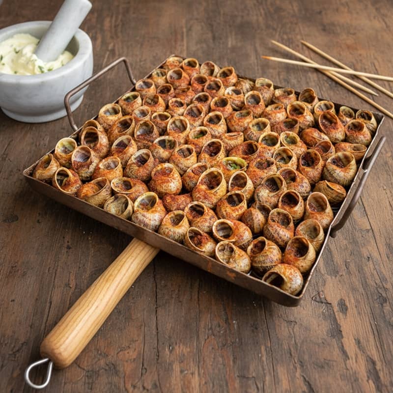 Caracoles a la llauna al horno Caracoles a la llauna al horno