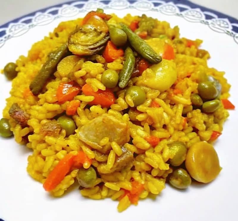 Arroz con verduras y setas