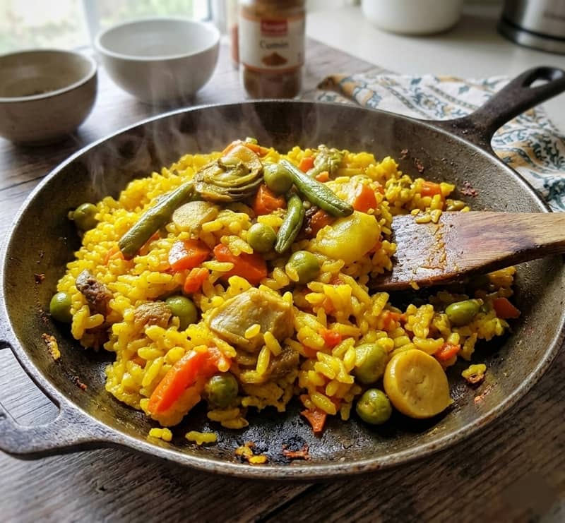 Arroz con verduras y setas