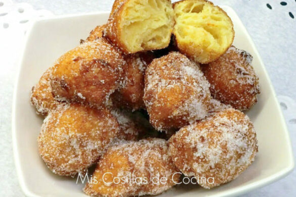 Buñuelos con crema pastelera