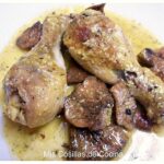 Muslos de pollo con almendras y Rovellons (Níscalos)