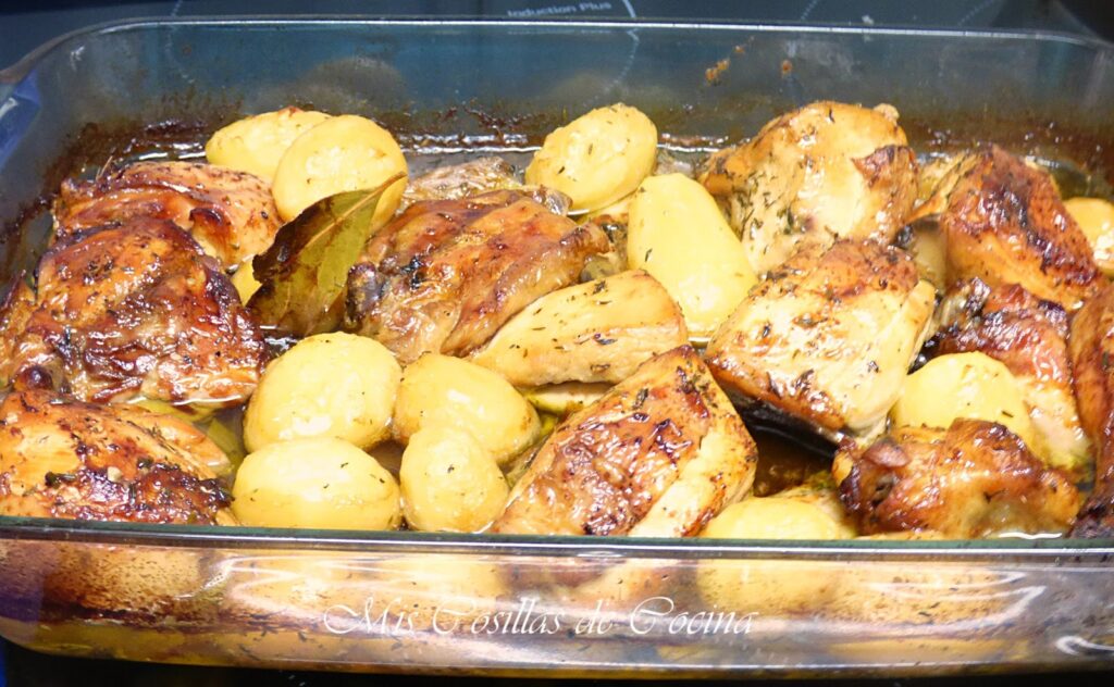 Pollo adobado al horno