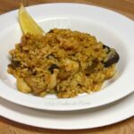 Arroz con sepia y setas