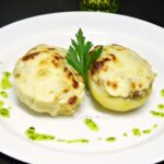 Patatas rellenas de champiñones gratinadas