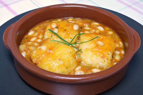 Cazuelita de bacalao con judías