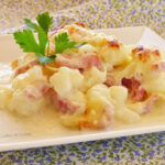 Coliflor gratinada con jamón