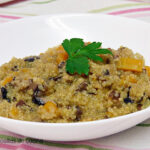 Risotto de quinoa, calabaza y portobello