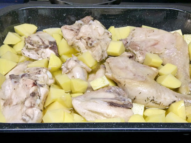 Pollo asado al horno a la cerveza