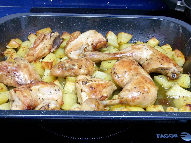 Pollo asado al horno a la cerveza