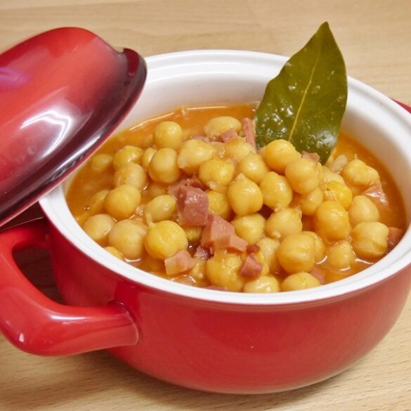 Salteado de garbanzos con setas y espinacas Mis Cosillas de Cocina