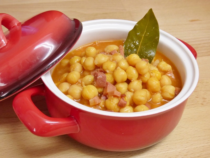 Guiso de garbanzos con jamón, fácil - Mis Cosillas de Cocina