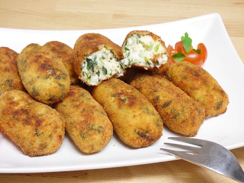 Croquetas de pollo y espinacas