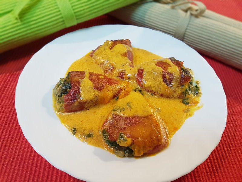 pimientos rellenos de gambas y bechamel thermomix