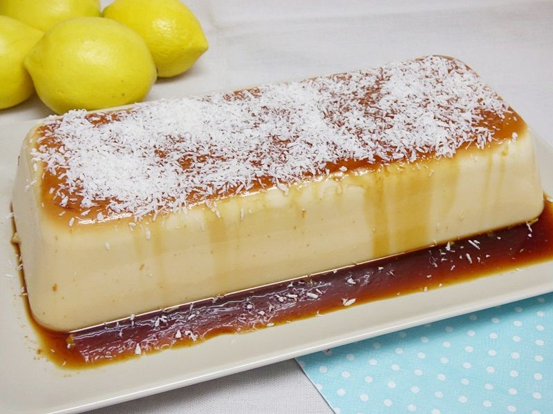 Flan de coco y limon