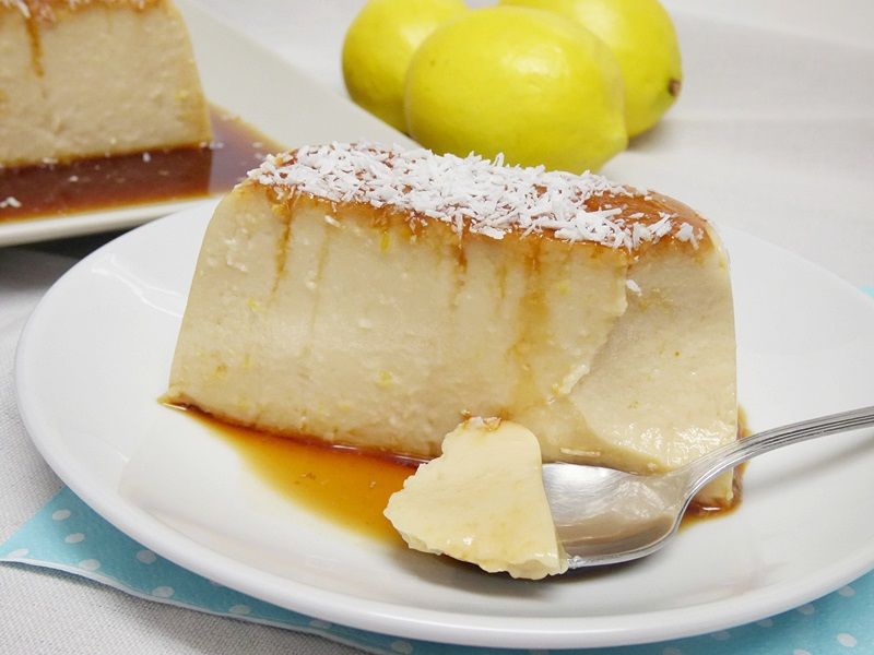 Flan de coco y limón