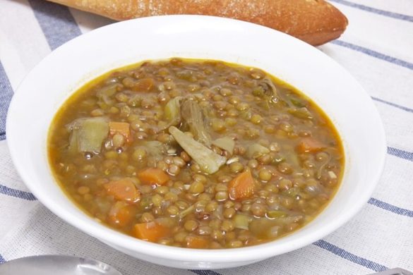 Lentejas estofadas con verduras