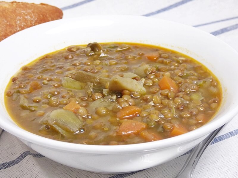 Lentejas estofadas con verduras