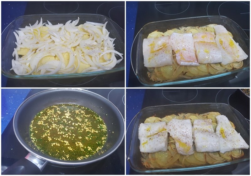 Merluza al horno con patatas