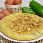 Tortilla de patata y pimiento verde