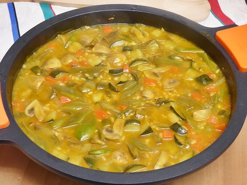 Arroz meloso integral con verduras