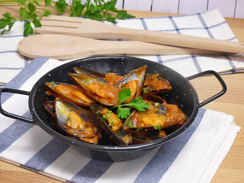 Mejillones con salsa picante