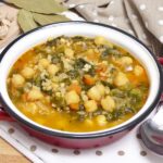 Garbanzos con arroz y espinacas