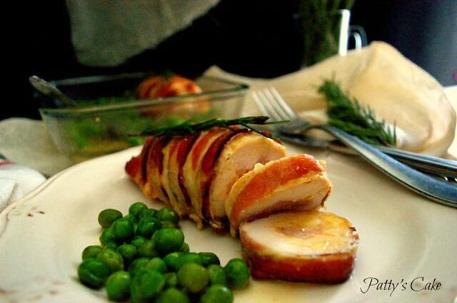 Pechugas de pollo rellena con guisantes