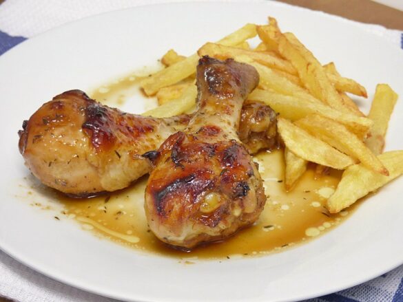 Jamoncitos de pollo con miel y soja