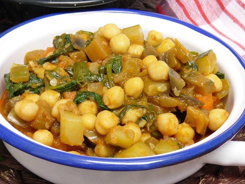 Garbanzos con verduras 