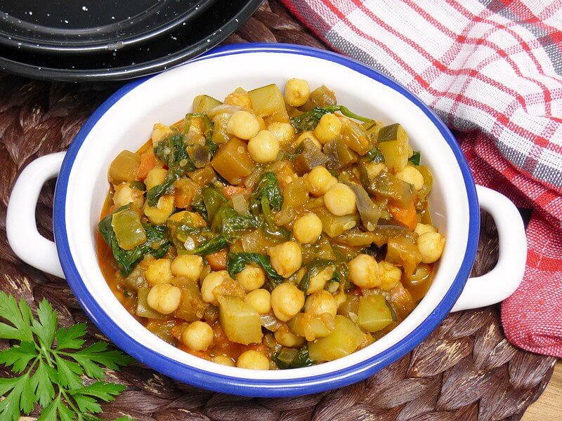 Garbanzos con verduras