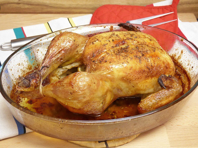 Pollo entero al horno