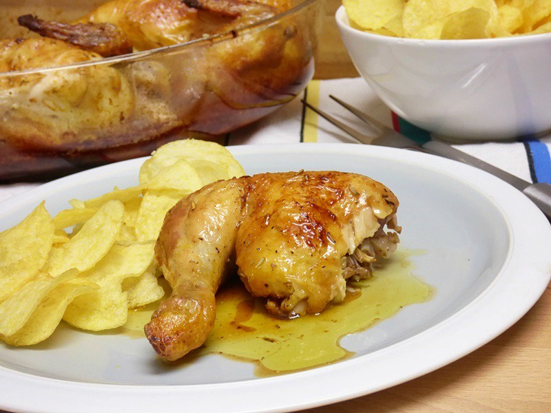 Pollo entero al horno