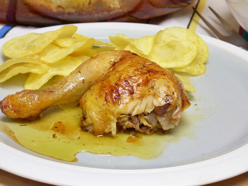 Pollo entero al horno