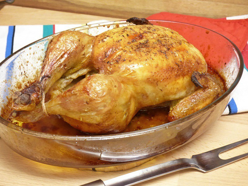 Pollo entero al horno