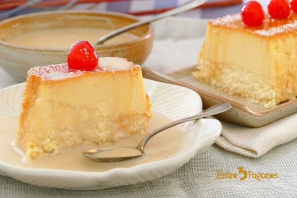 Flan de Coco con Crema de Coco