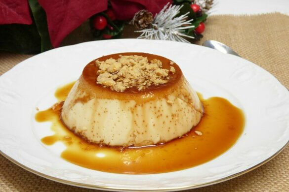 Flan de turrón