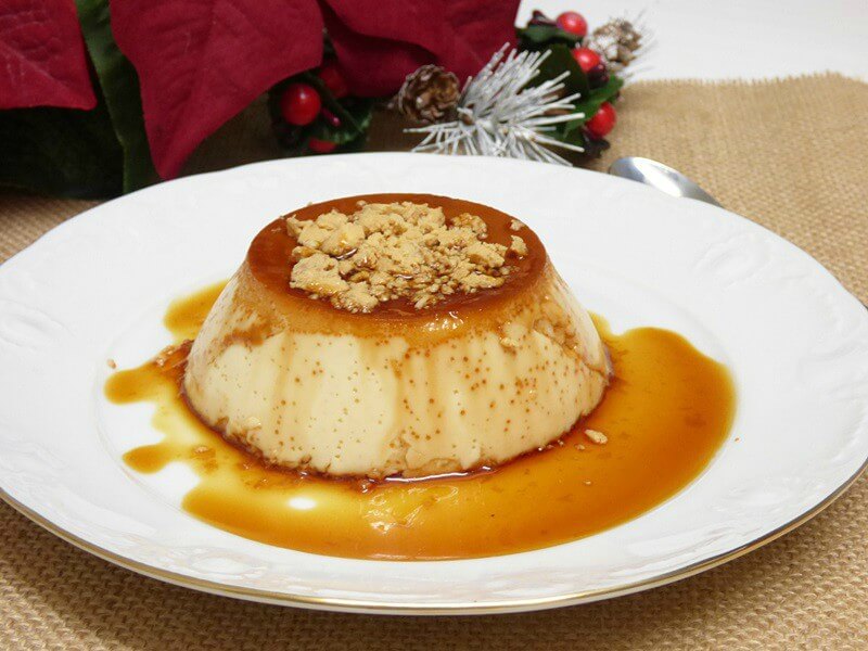 Flan de turrón