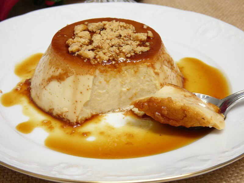 Flan de turrón