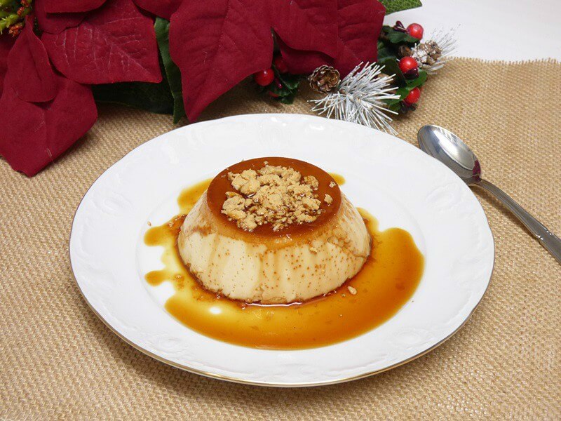 Flan de turrón 