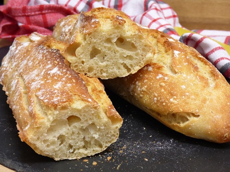 Barritas de pan sin amasado