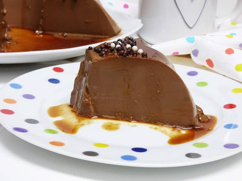 Flan de chocolate y café sin horno