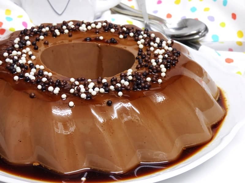 Flan de chocolate y café sin horno