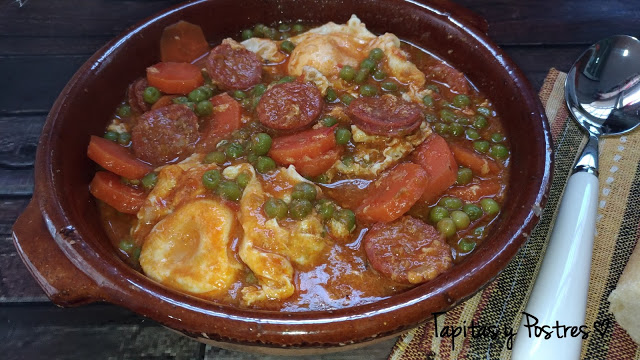 Potaje de guisantes y chorizo