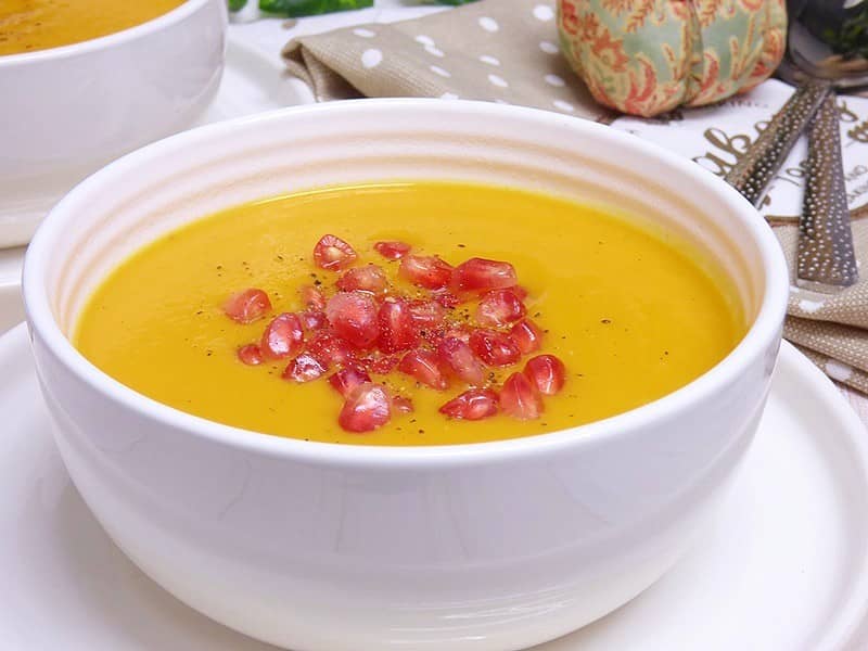 Crema de calabaza boniato y manzana