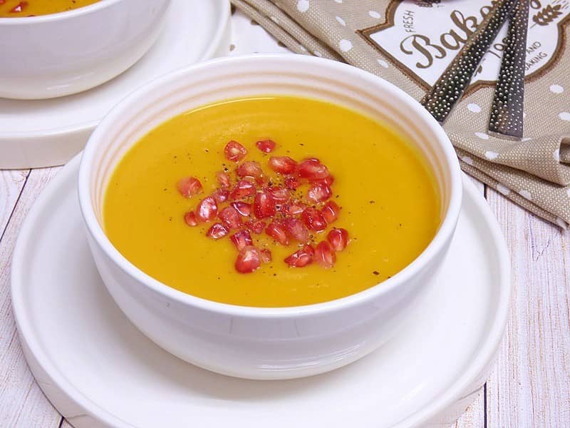 Crema de calabaza boniato y manzana