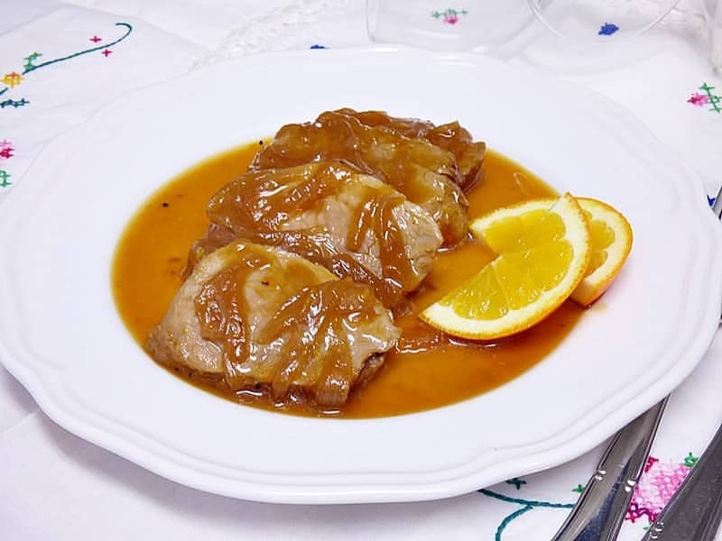 Solomillo en salsa de naranja 