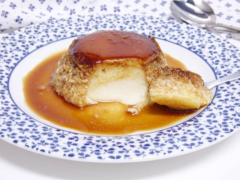 Flan de huevo en freidora de aire