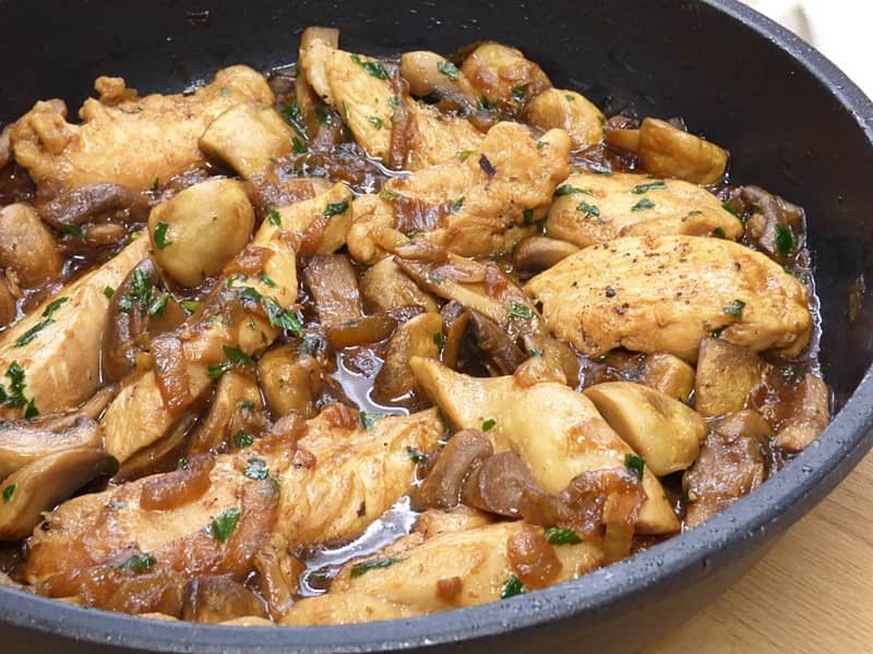Pechugas de pollo con champiñones