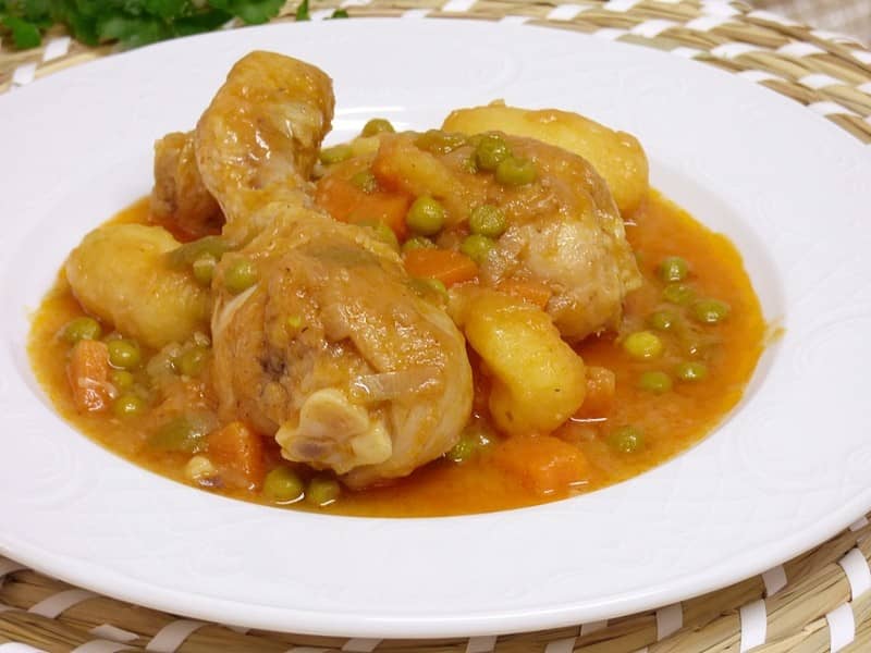 jamoncitos de pollo a la jardinera